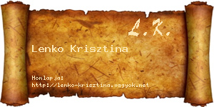 Lenko Krisztina névjegykártya