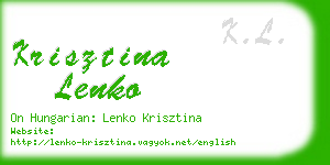 krisztina lenko business card